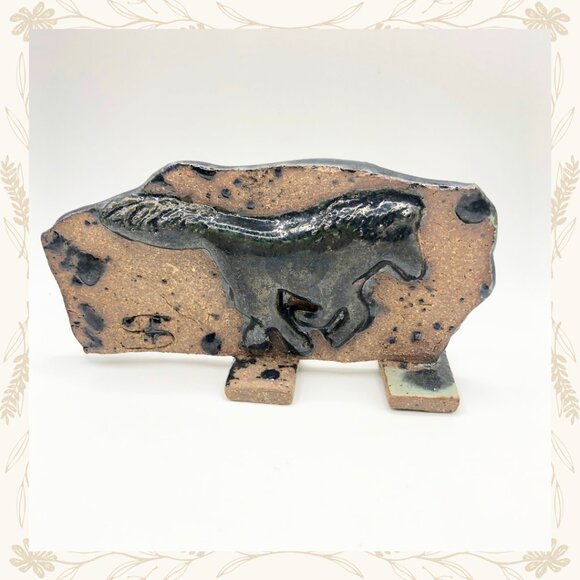 Artist-Signed Ceramic Horse Sculptures – Unique Trio - Picture 2 of 9